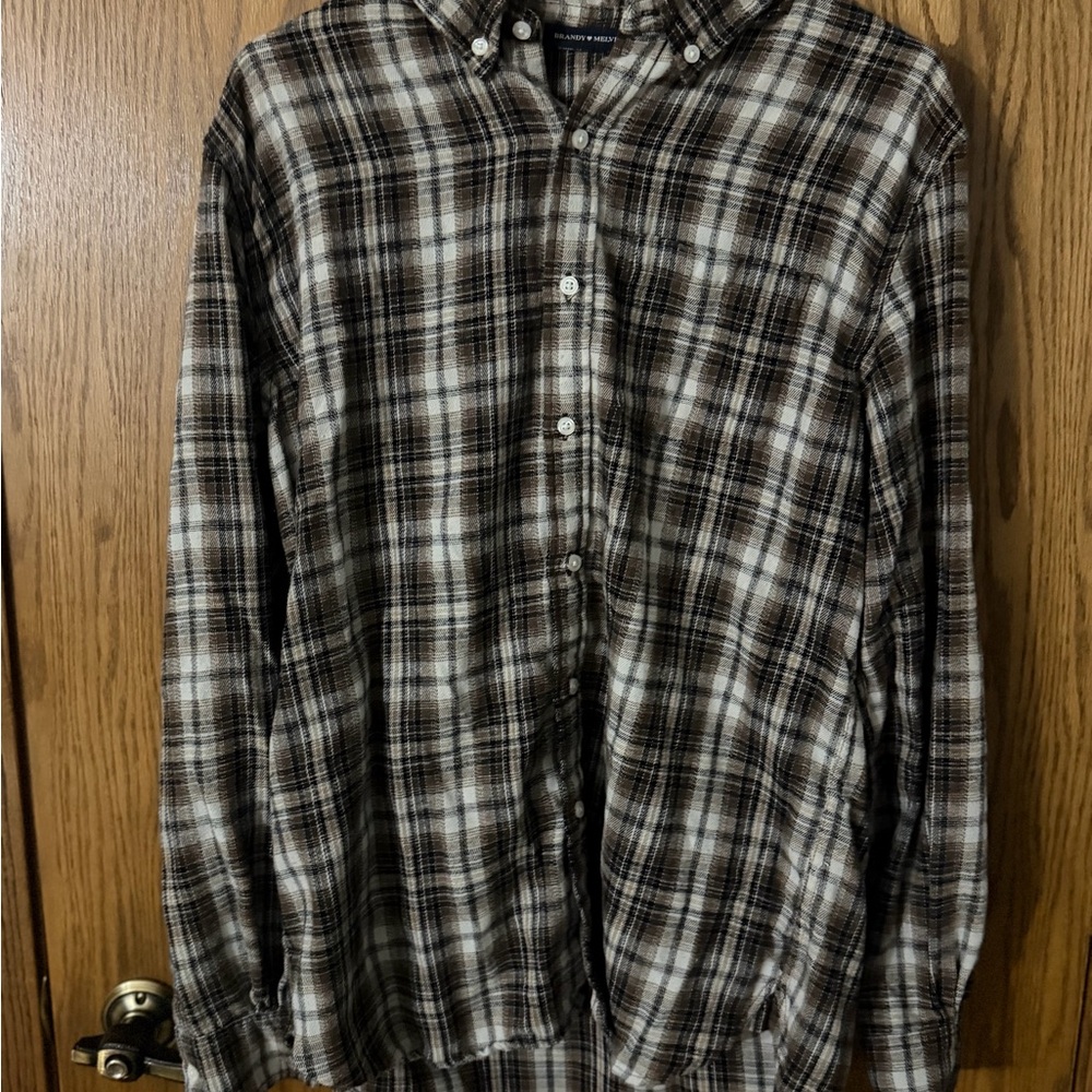 Brandy Melville Plaid Button-Down Shirt